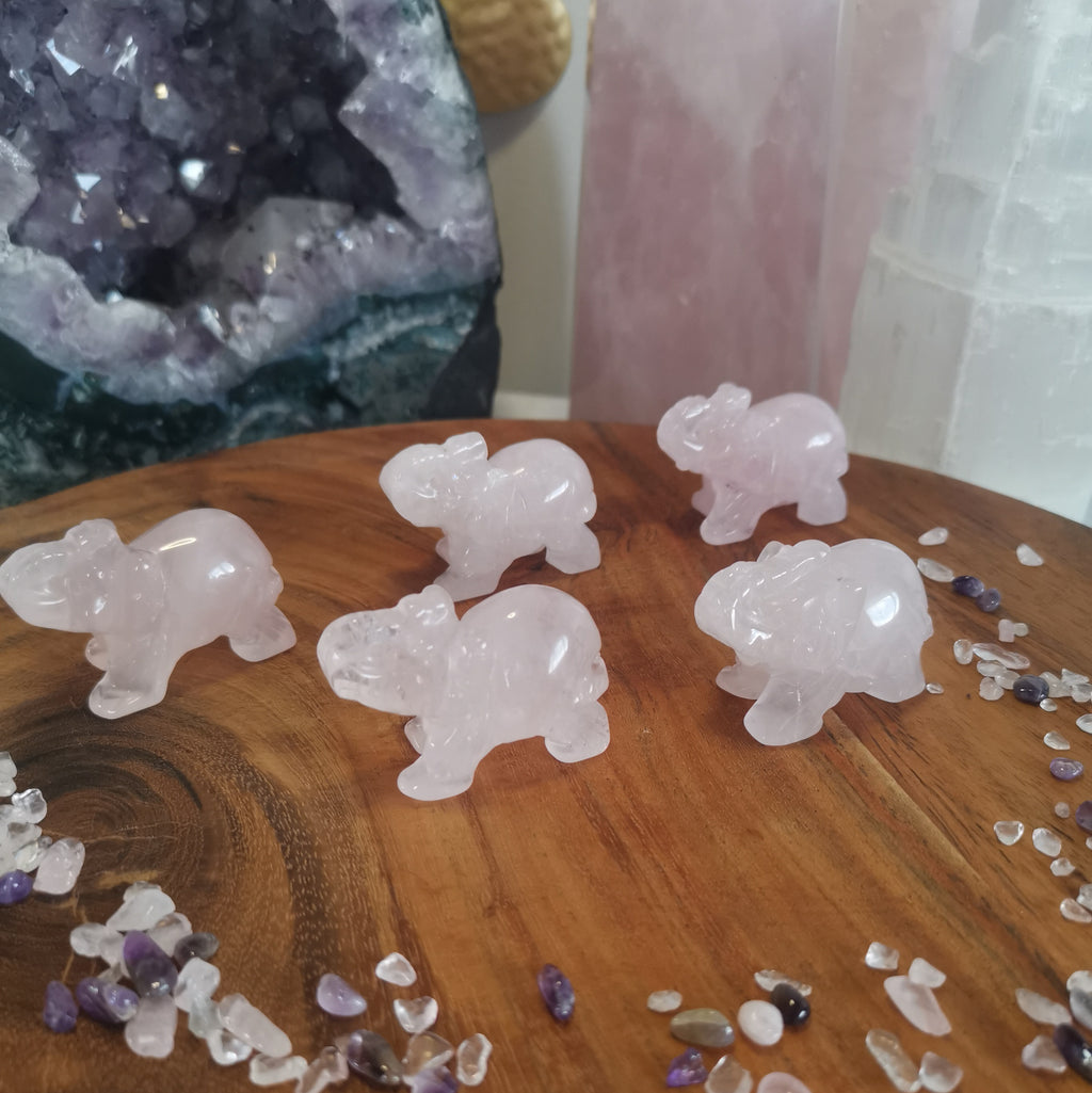 Rose Quartz Elephants