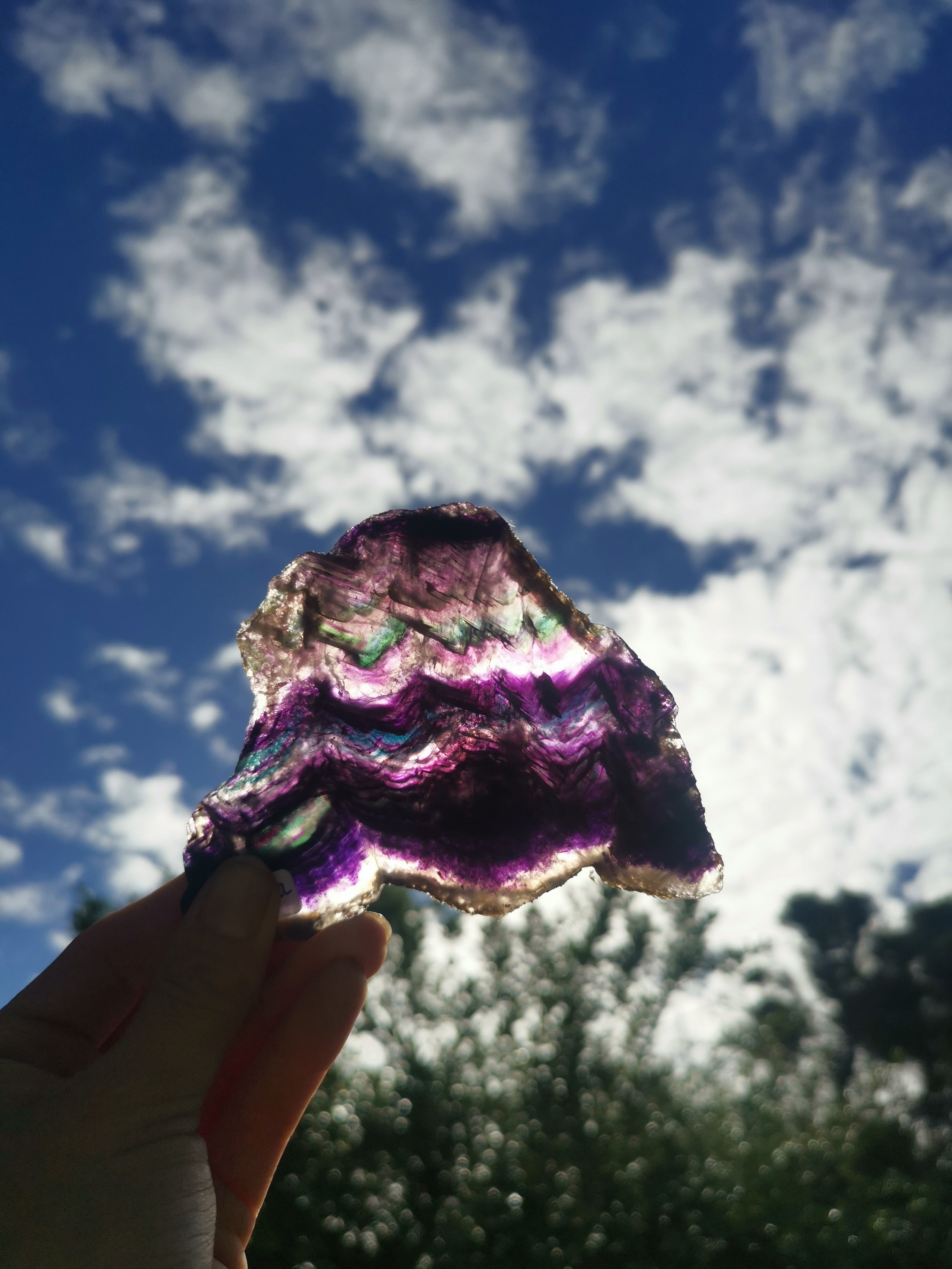 Rainbow Fluorite Slice