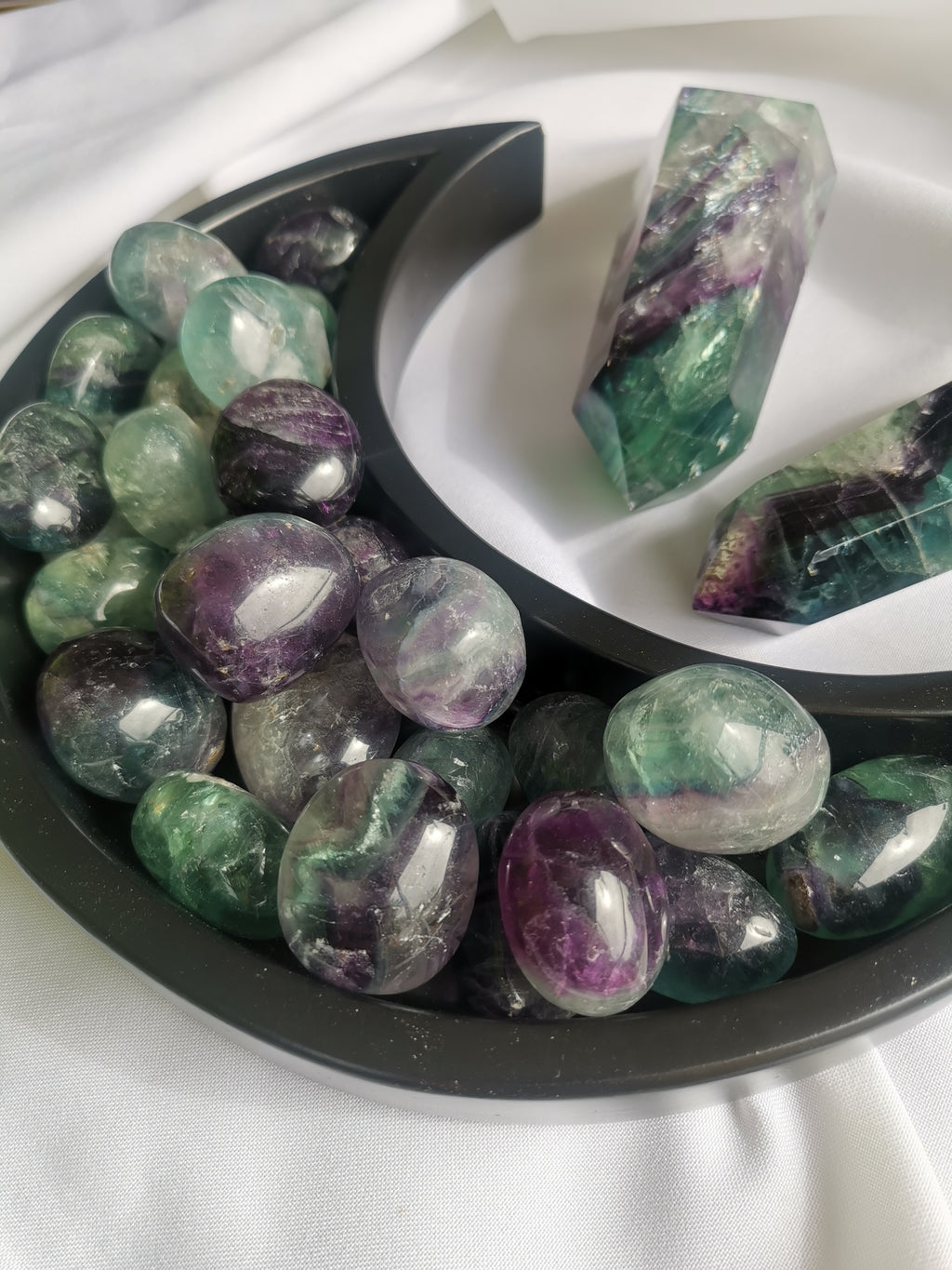 Large Rainbow Fluorite Tumbles