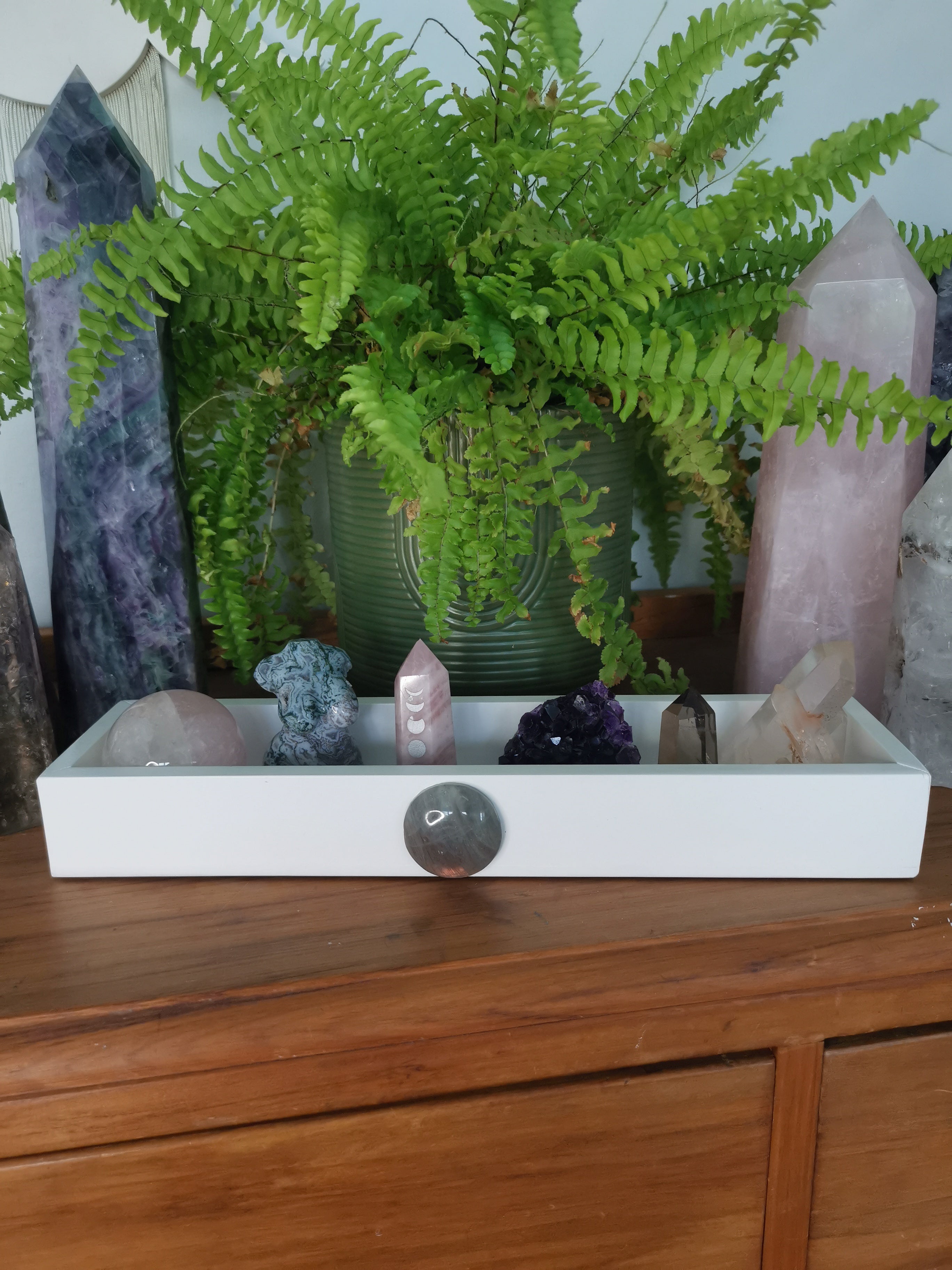 Windowsill Tray with Labradorite Full Moon